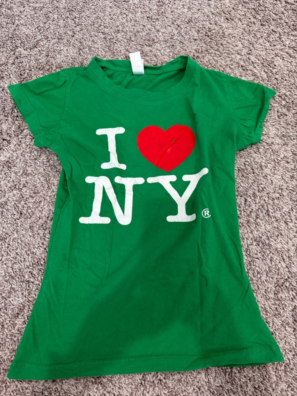 I Love NY Graphic Green Kids T-Shirt